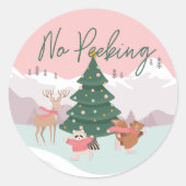 Sticker Rond Pas de Peeeer mignon Forêt Boisé Animal (Devant)