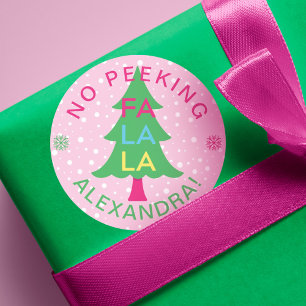 Sticker Rond Pas De Peeers Bright Neon Fa La Christmas Tree