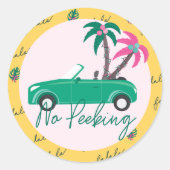 Sticker Rond Pas de Pékin Tropical Noël Turquoise Convertible (Devant)