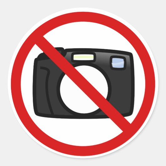 Sticker Rond Pas de photographie, pas de caméras (Devant)