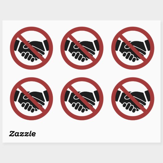 Sticker Rond Pas de poignée de main (Feuille)