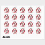Sticker Rond Pas De Poignées, Pas D'Infraction, Juste Sens (Feuille)