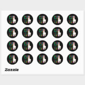 Sticker Rond Pas de Prob Llama Funny Enseignant Test d'examen J (Feuille)