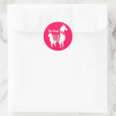 Sticker Rond Pas de Prob Llama mignonne Parti Rouge brillant (Sac)