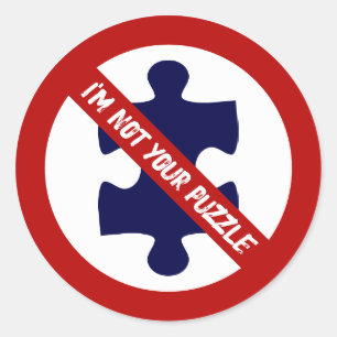 Sticker Rond Pas de puzzle, pas de pièces de puzzle, Sensibilis