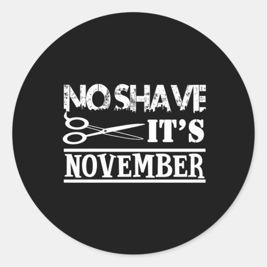 Sticker Rond Pas De Rasage C'Est Novembre (Devant)