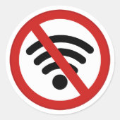 Sticker Rond Pas de réseau Wi-Fi (Devant)