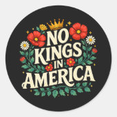 Sticker Rond Pas de rois en Amérique (Devant)