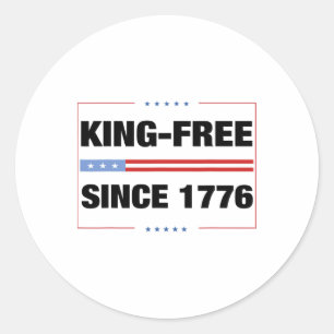 Sticker Rond Pas de rois en Amérique 1776 Sauver la démocratie 
