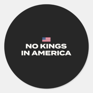 Sticker Rond Pas De Rois En Amérique Avec Drapeau Usa