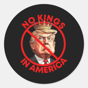Sticker Rond Pas de rois en Amérique contre Trump