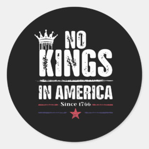 Sticker Rond Pas de rois en Amérique depuis 1766 Equal Rights A