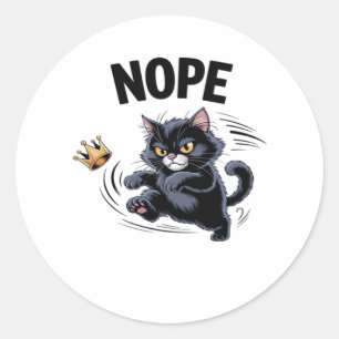 Sticker Rond Pas de rois en Amérique Drôle de couronne de kick