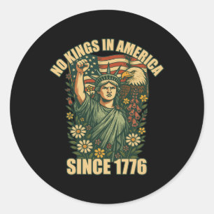 Sticker Rond Pas De Rois En Amérique Statue De La Liberté Justi