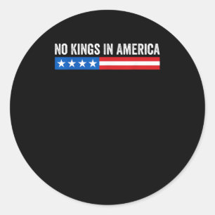 Sticker Rond Pas de rois en Amérique Style patriotique