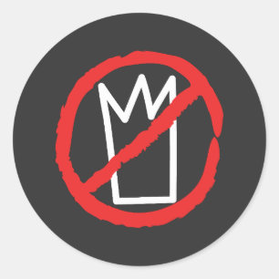 Sticker Rond Pas de rois protestent logo de couronne