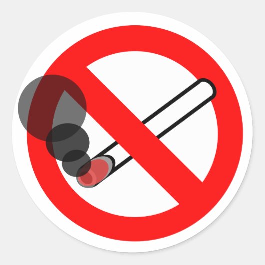 Sticker Rond Pas de signe anti-tabac (Devant)