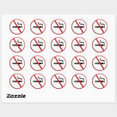 Sticker Rond Pas de signe anti-tabac (Feuille)