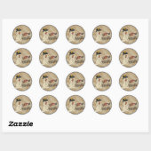 Sticker Rond Pas de Snowman de Pékin (Feuille)