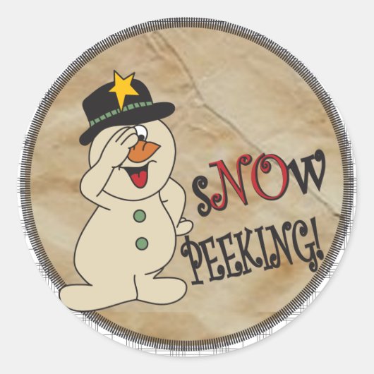 Sticker Rond Pas de Snowman de Pékin (Devant)