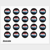 Sticker Rond Pas de stress - Rouge Blanc Bleu Positif Esprit (Feuille)