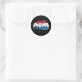 Sticker Rond Pas de stress - Rouge Blanc Bleu Positif Esprit (Sac)