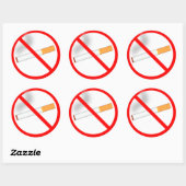 Sticker Rond Pas de tabac (Feuille)