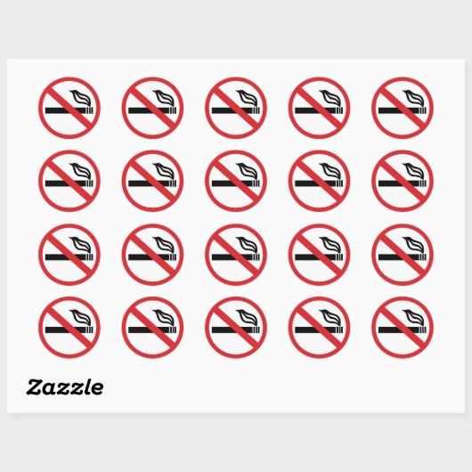 Sticker Rond Pas de tabac (Feuille)