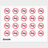 Sticker Rond Pas de tabac interdit de fumer cigarettes (Feuille)