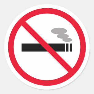 Sticker Rond Pas de tabac interdit de fumer cigarettes