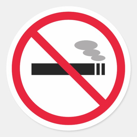 Sticker Rond Pas de tabac interdit de fumer cigarettes (Devant)