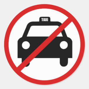 Sticker Rond Pas de taxis autorisés