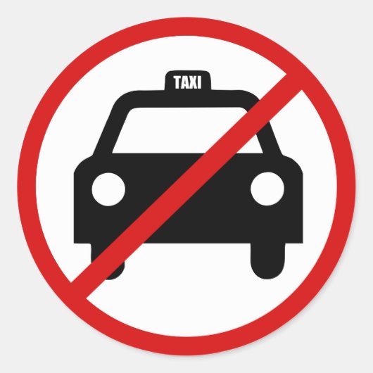 Sticker Rond Pas de taxis autorisés (Devant)