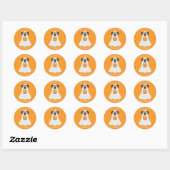 Sticker Rond Pas de traces juste traiter le chien d'Halloween (Feuille)