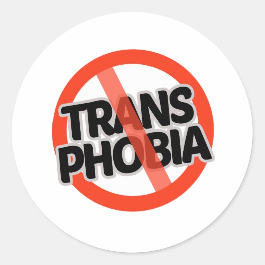 Sticker Rond Pas de transphobie (Devant)