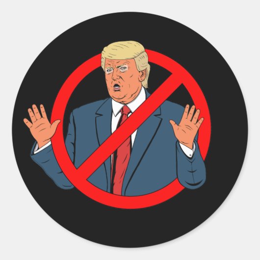 Sticker Rond Pas de Trump (Devant)