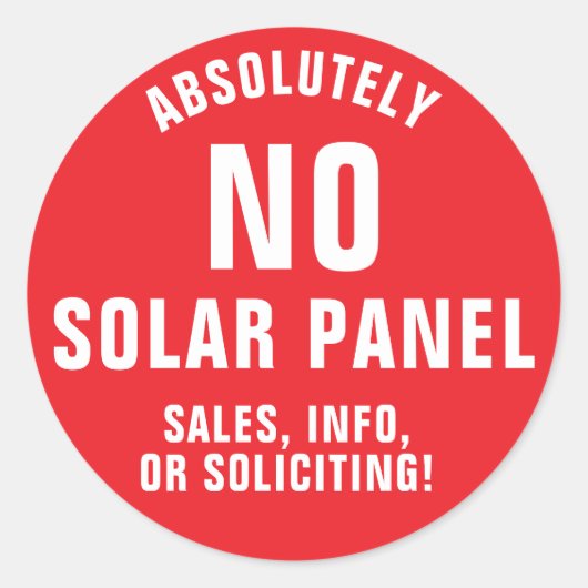 Sticker Rond Pas de vente de panneaux solaires ni de porte d'ap (Devant)