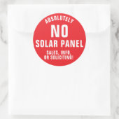 Sticker Rond Pas de vente de panneaux solaires ni de porte d'ap (Sac)