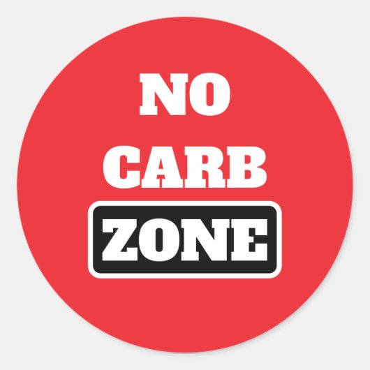 Sticker Rond Pas de zone carb (100% CARNIVORE) (Devant)