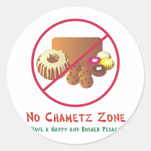 Sticker Rond Pas de zone Chametz (Devant)