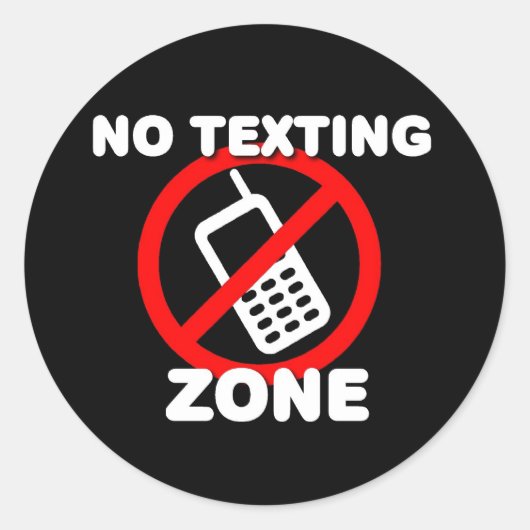 Sticker Rond Pas de zone de SMS (Devant)