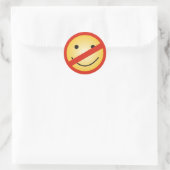 Sticker Rond Pas de zone de sourire (Sac)