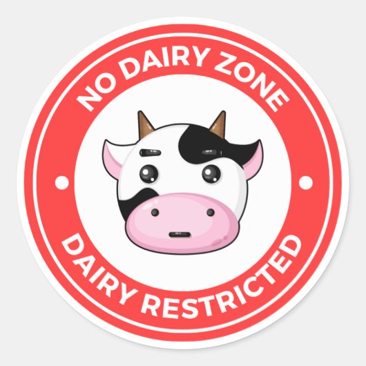 Sticker Rond Pas de zone laitière (Devant)