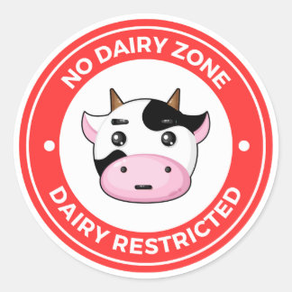 Sticker Rond Pas de zone laitière