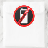 Sticker Rond "Pas de zone téléphonique" (Sac)
