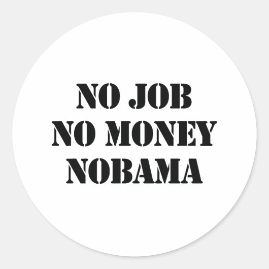 STICKER ROND PAS D'EMPLOI NOBAMA (Devant)