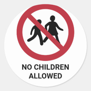 Sticker Rond Pas d'enfants admis, signe d'interdiction
