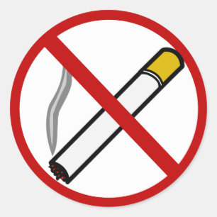 Sticker Rond Pas d'étiquette anti-tabac