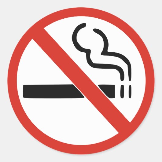 Sticker Rond Pas d'étiquette anti-tabac (Devant)