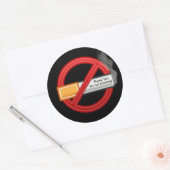 Sticker Rond Pas d'étiquette anti-tabac (Enveloppe)